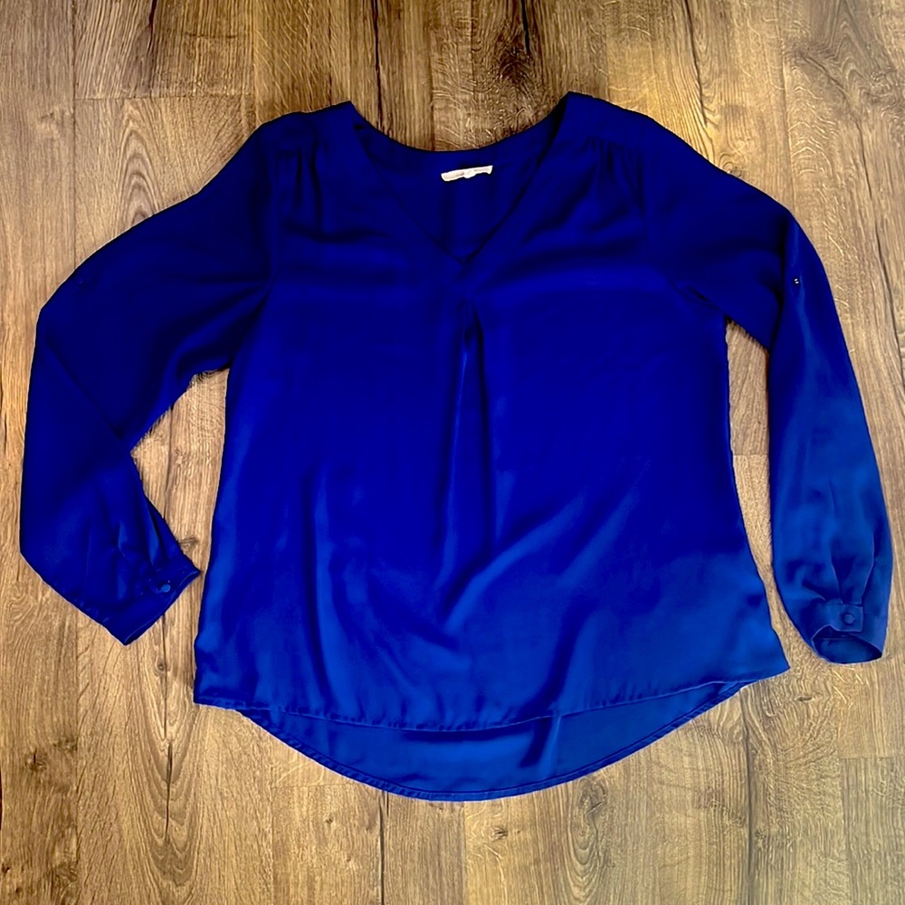 41 Hawthorn Royal Blue V-Neck Long Sleeve Blouse
